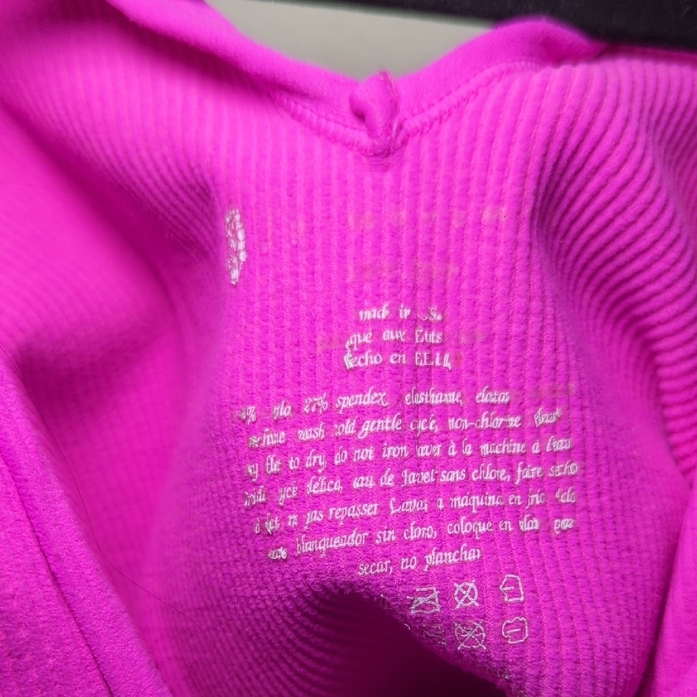 Free People Intimately Ribbed Brami Pink V-Neck Women's Size XS - Picture 2 of 4